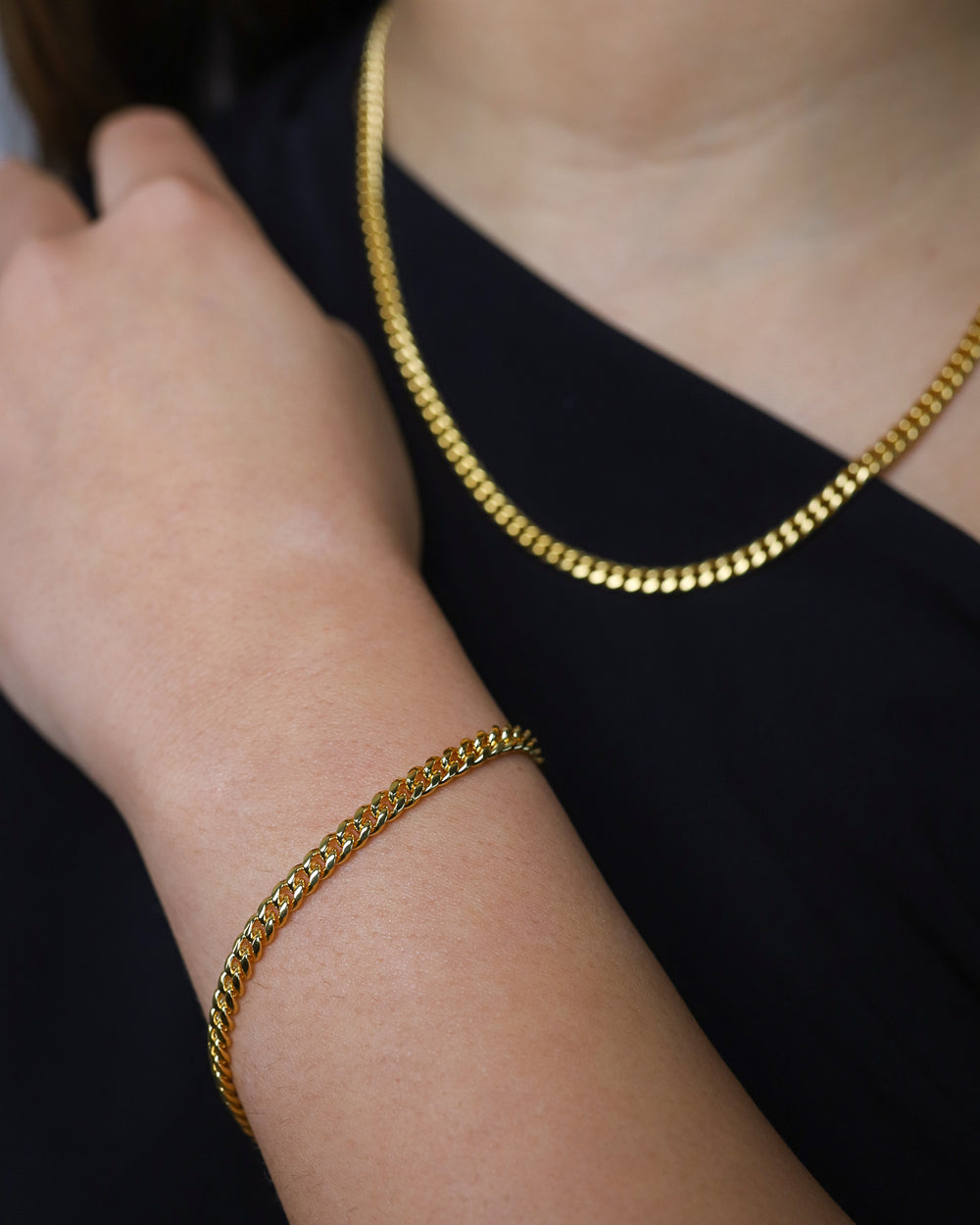 CLEAN CUBANA BRACELET. - 4MM GOLD