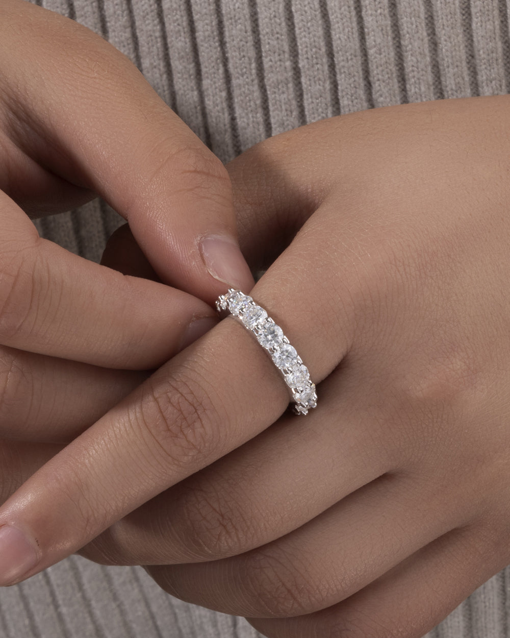 MOISSANITE ETERNITY RING.