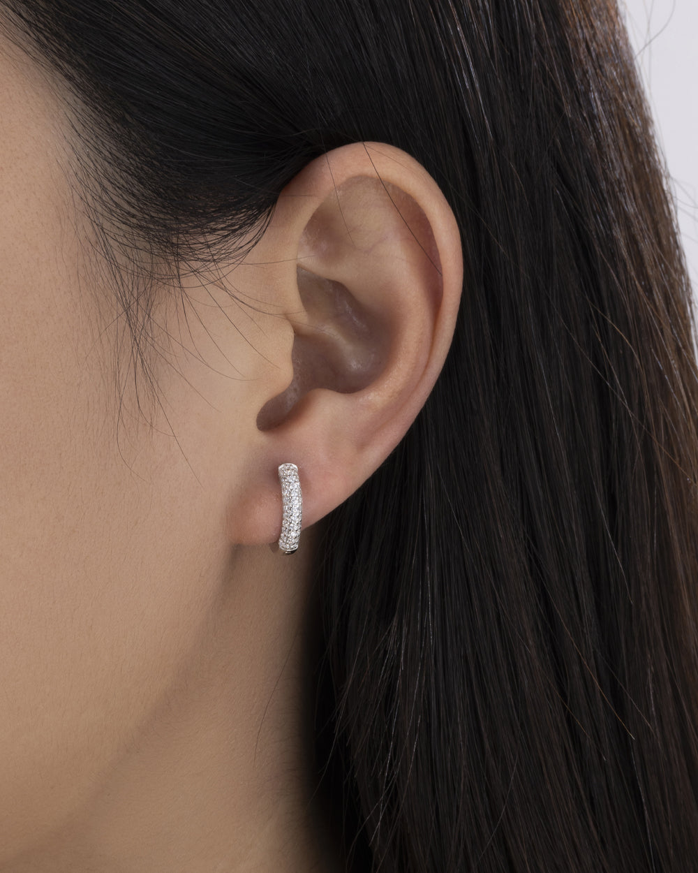 MOISSANITE FROSTY HOOPS EARRINGS.