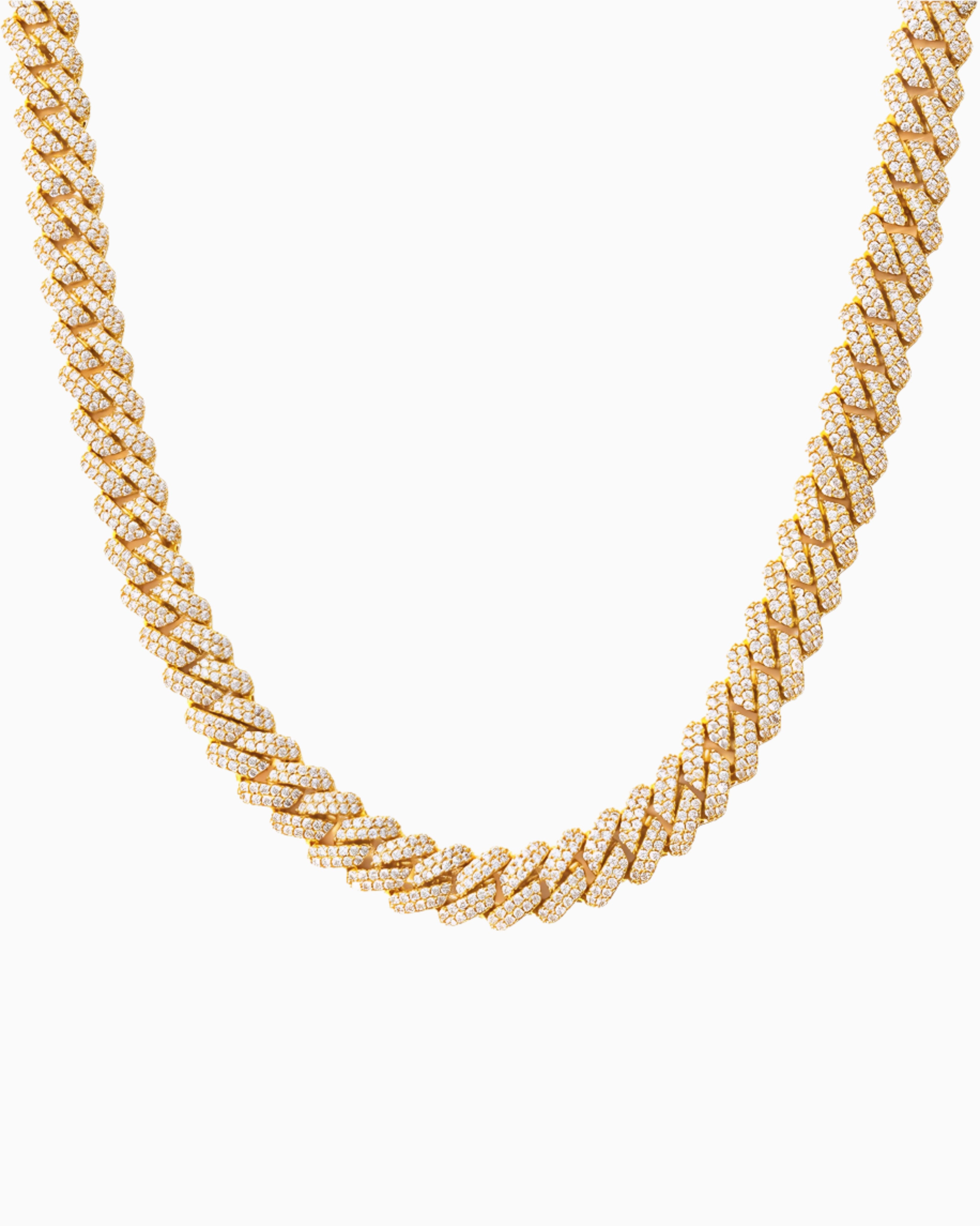 PRONG CHAIN. - 9MM GOLD