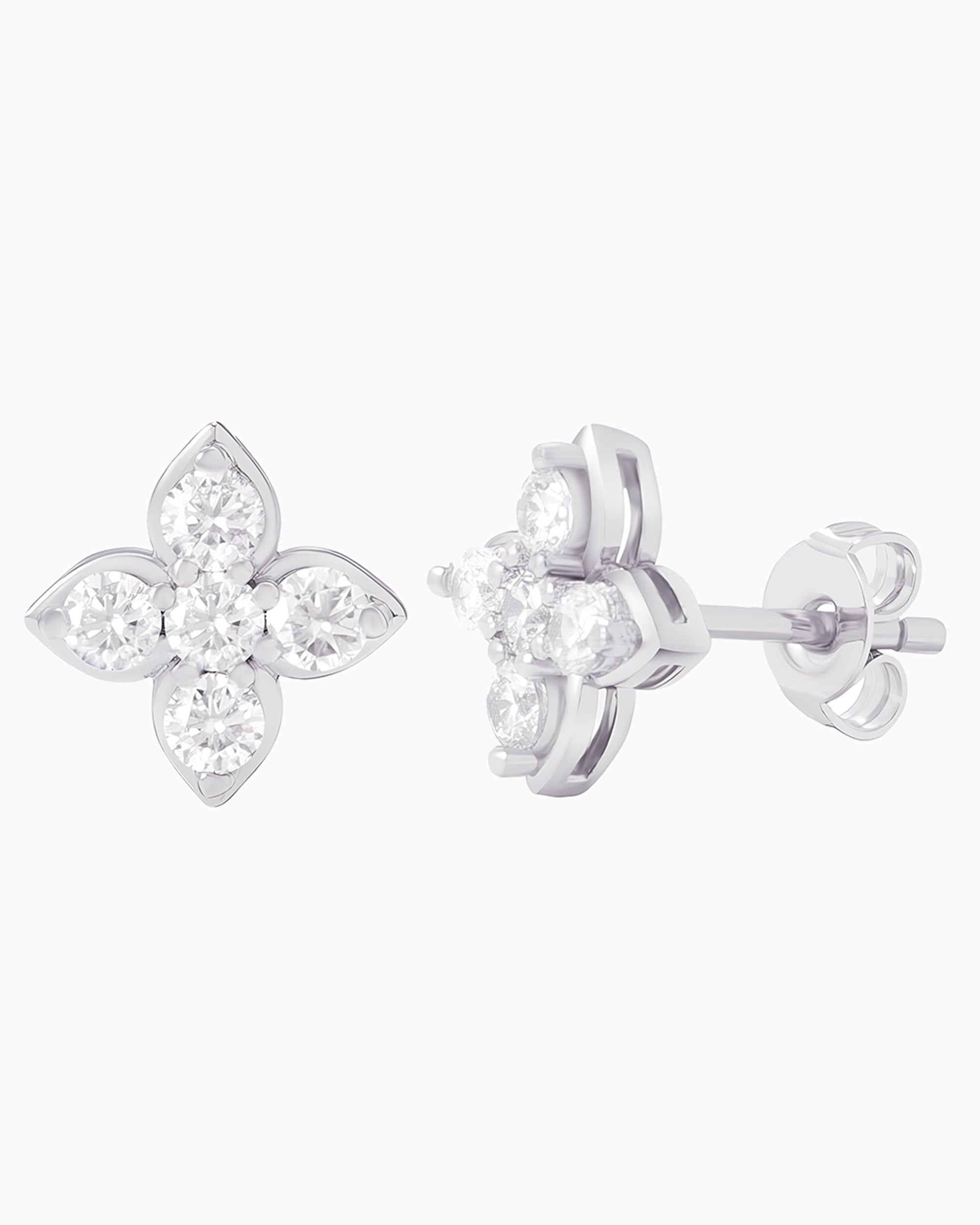 MOISSANITE JASMINE STUDS.