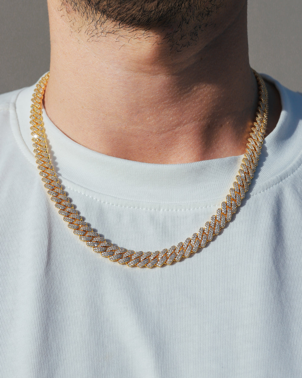PRONG CHAIN. - 9MM GOLD