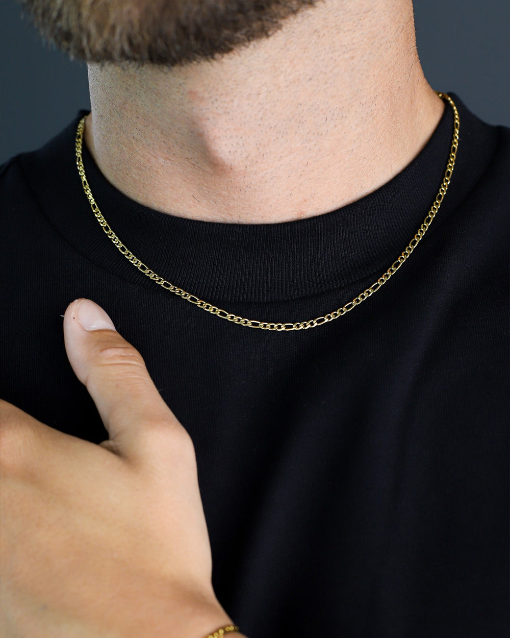 CLEAN FIGARO CHAIN. - 3MM 18K GOLD